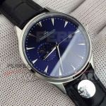 Perfect Replica Jaeger LeCoultre Master Blue Moonphase Stainless Steel Case Leather 40mm Watch